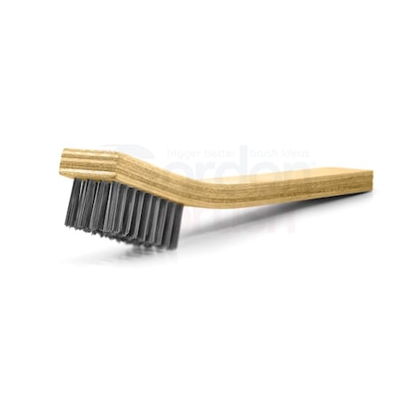 Gordon Brush 4 x 9 Row 0.008 SS Bristle and Plywood Handle Large Scratch Brush, PK12 36SSG